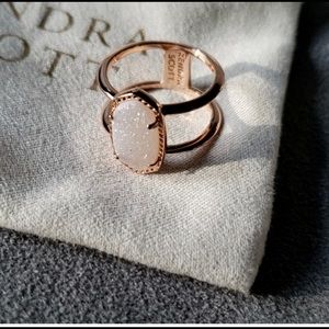 Kendra Scott Elyse Rose Gold Ring in Iridescent Drusy